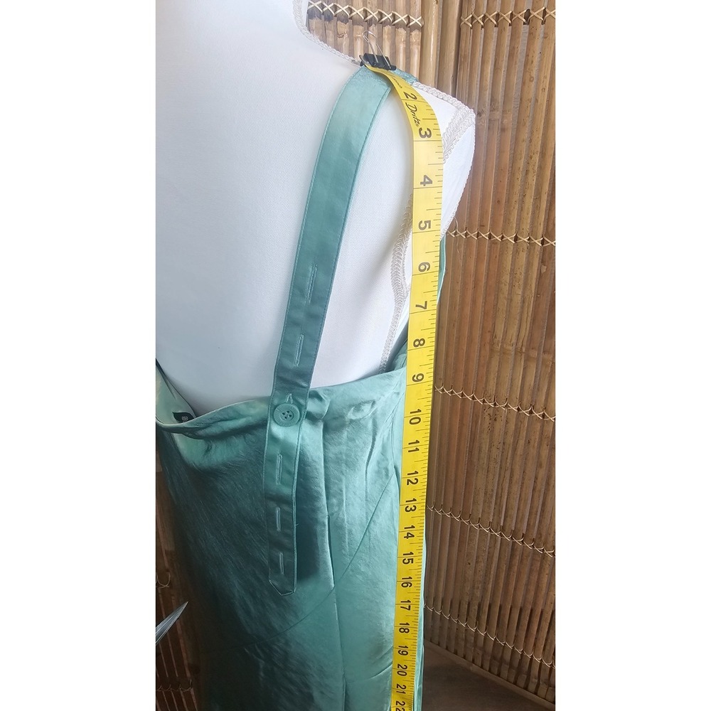 Wildfang The Empower Adjustable satin slip dress in sage size SMALL NWT - Picture 13 of 16